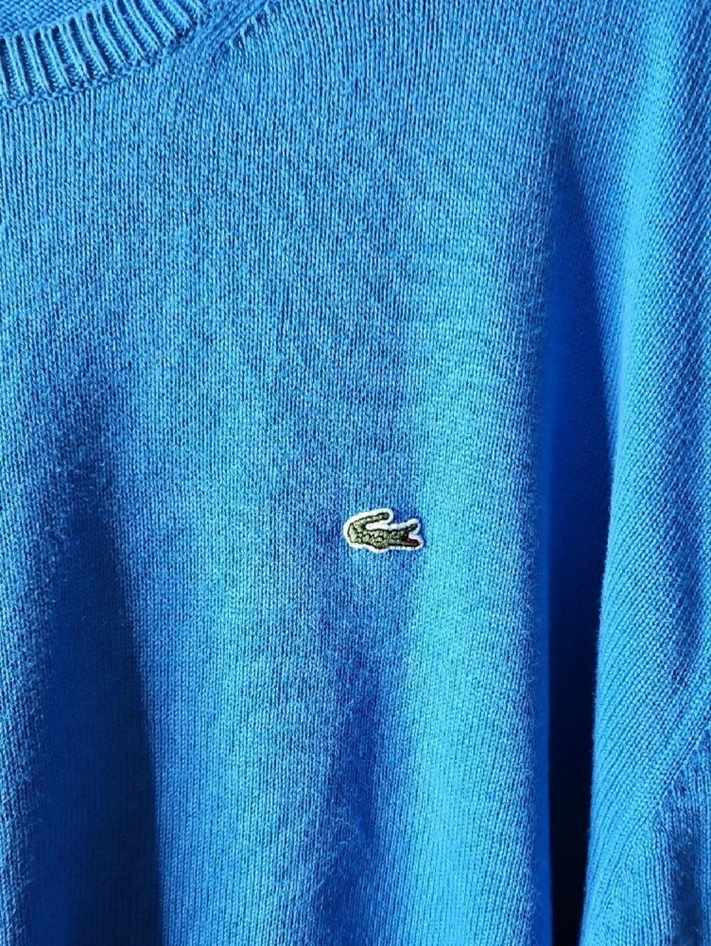 Lacoste Men’s Crewneck Sweater in Light Blue with Croc Logo